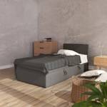 Einzelbett Boxspringbett Menorca Mini Grau - Breite: 90 cm - Bettkasten rechts