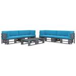 Paletten-Lounge-Set 3016503-6 (6-teilig) Blau - Grau