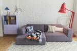 BIG CUBE STYLE Sofaecke Violett - Ecke davorstehend rechts - Longchair davorstehend links