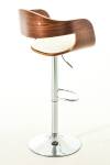 Tabouret de bar Kingston Imitation noyer - Blanc