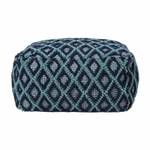 Pouf Tula mit 3D-Rautenmuster Blau - Textil - 55 x 30 x 55 cm