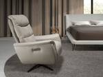 Fauteuil pivotant en cuir gris Gris