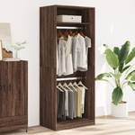 Kleiderschrank 298537-6 Dunkelbraun - Breite: 80 cm