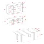Set Buffet-Meuble Tv140-Table Chêne/Noir Marron - Bois manufacturé - 90 x 80 x 420 cm