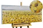 Gelb Acrylbild handgemalt Blumenmeer in