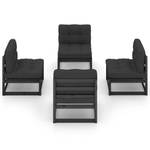 Salon de jardin (lot de 4) 3009867-2 Anthracite - Noir