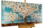 Acrylbild handgemalt Blaue Melancholie Blau - Braun - Massivholz - Textil - 140 x 70 x 4 cm