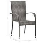 Chaise de salle à manger (lot de 2) Gris