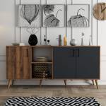 Sideboard Exxen Braun - Holzwerkstoff - 45 x 80 x 180 cm