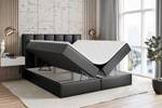 Boxspringbett BOXI1 Hochglanz Schwarz - Breite: 120 cm - H3