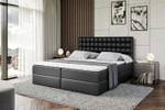 Boxspringbett - VIONE Hochglanz Schwarz - Breite: 180 cm - H4