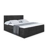 Boxspringbett IDRIKO Schwarz - Breite: 160 cm - H3