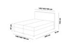 Boxspringbett Doppelbett Adamo Grau - Breite: 140 cm