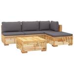 Garten-Lounge-Set 3028565-7 (5-teilig) Grau - Massivholz - Holzart/Dekor - 69 x 60 x 69 cm