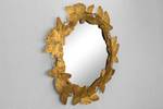 Miroir mural Ginkgo Wreath Doré - Métal - 80 x 80 x 5 cm