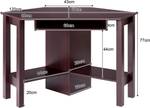 Bureau Informatique HW66120CF Rouge - Bois manufacturé - 77 x 77 x 120 cm