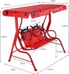 Balancelle de Jardin pour Enfants OP3037 Rouge - Métal - 76 x 110 x 113 cm