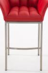 Barhocker Damaso Rot - Silber