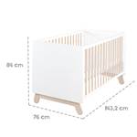 Lit bébé évolutif Clara Blanc - Bois manufacturé - 76 x 84 x 143 cm