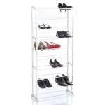 Schuhregal mit Platz für 30 Paar Schuhe Weiß - Kunststoff - 26 x 140 x 64 cm