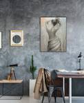 Bild handgemalt Tanz der Sinnlichkeit Grau - Weiß - Massivholz - Textil - 60 x 80 x 4 cm