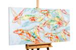 Tableau peint Nearly Transparent Bois massif - Textile - 140 x 70 x 4 cm