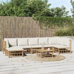 Salon de jardin 3028492-26 (lot de 8) Blanc - Bambou - 69 x 65 x 69 cm