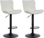 Tabourets de bar Emma Lot de 2 Blanc crème