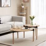 Table basse Kristinestad double plateau Beige - Bois massif - 50 x 42 x 50 cm