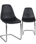 Lot de 2 chaises visiteur MEO Noir - Matière plastique - 52 x 86 x 57 cm