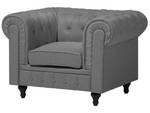 Sitzgruppe CHESTERFIELD 2-tlg Grau - Hellgrau - Eiche Dunkel - 222 x 79 x 85 cm