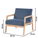 Fauteuil BONIFACIO Bleu - Textile - 74 x 77 x 69 cm