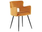 Chaise de salle à manger SANILAC Noir - Orange - Textile