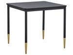 Table de salle à manger SHALFORD Noir - Doré - Bois manufacturé - 80 x 75 x 80 cm