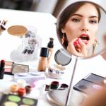 Organiseur maquillage à 3 compartiments Marron clair - Translucide