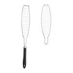 Panier à brochettes en lot de 2 Noir - Argenté - Métal - Matière plastique - 59 x 3 x 11 cm