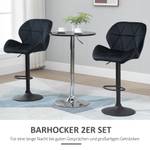 Barhocker 2er Set 835-506BK Schwarz - Textil - 58 x 93 x 52 cm