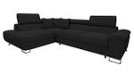 Ecksofa Cotere Cord Schwarz - Ecke davorstehend links