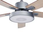 Deckenventilator mit Licht HOBBLE Grau - Hellgrau - Eiche Hell