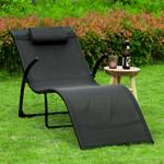 Gartenliege OGS45-SCH Schwarz - Metall - 60 x 69 x 173 cm