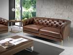 2-Sitzer-Sofa aus braunem Leder Braun - Echtleder - Textil - 188 x 75 x 94 cm