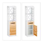 Badezimmerschrank aus MDF & Bambus Braun - Weiß - Bambus - Holzwerkstoff - 31 x 122 x 26 cm