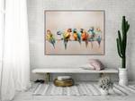 Acrylbild handgemalt Little Family Massivholz - Textil - 120 x 90 x 4 cm