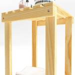 Étagère de salle de bain Kinnula Beige - Bois massif - Bois/Imitation - 30 x 90 x 30 cm