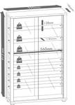 Vitrinenschrank Vitrosa II Kastanienbraun - Silber