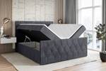 Boxspringbett VELANTO Steingrau - Breite: 140 cm - H4