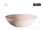 Frühstücksset, Keramik Ossia , 18-tlg. Pink - Keramik - 21 x 1 x 21 cm