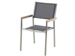 Chaise de salle à manger GROSSETO Gris - Chêne clair - Argenté - Lot de 4