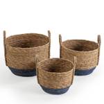 Set de 3 paniers Iria fibre naturelle Bleu - Fibres naturelles - 34 x 27 x 34 cm