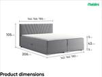 Boxspringbett Berni Grau - Breite: 146 cm - H4